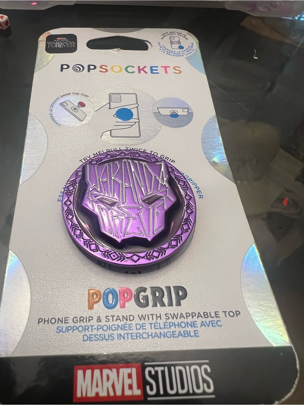PopSocket PopGrip Marvel Wakanda Forever Purple Phone Grip